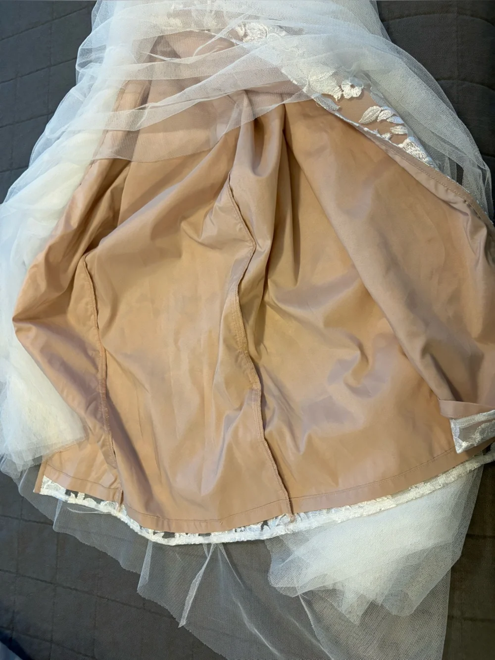 Aidan Mattox Lace Overlay Strapless Evening or Bridal Gown - Picture 12 of 13